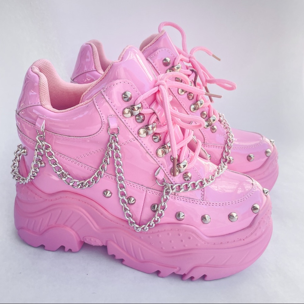 SPACE CANDY PLATFORM SNEAKERS WITH STUDS - Pink - Size 7